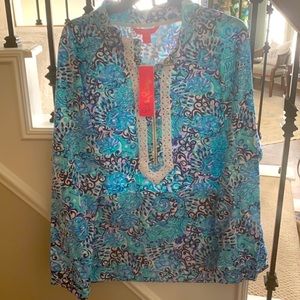 Lilly Pulitzer 3/4 zip tunic XL NWT
